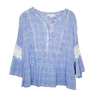 New Cotton and Lace Top, XL